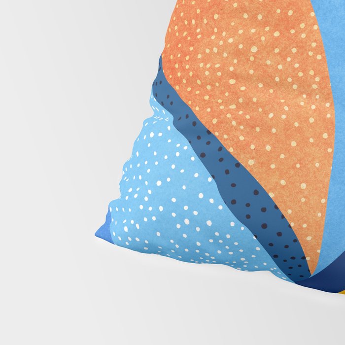 First Light - Orange and Blue Abstract Botanical Pillow Sham Gallery Image 4