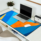 First Light - Orange and Blue Abstract Botanical Desk Mat Gallery Image 2