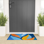 First Light - Orange and Blue Abstract Botanical Welcome Mat Gallery Image 3