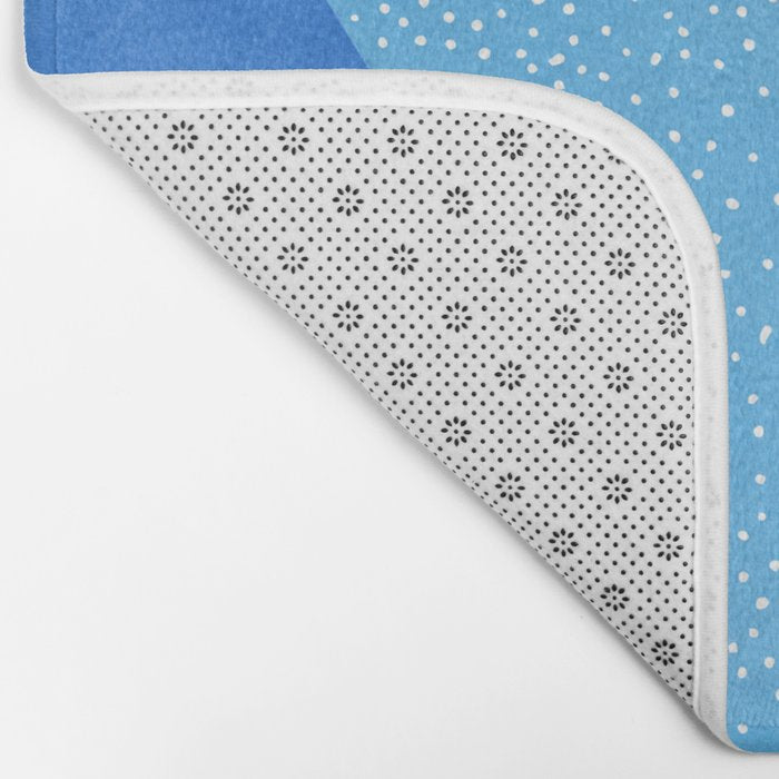 First Light - Orange and Blue Abstract Botanical Bath Mat Gallery Image 2