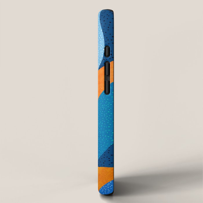 First Light - Orange and Blue Abstract Botanical iPhone Case Gallery Image 2