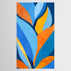 First Light - Orange and Blue Abstract Botanical Tablecloth Gallery Image 2