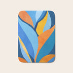 First Light - Orange and Blue Abstract Botanical Bath Mat Gallery Image 1
