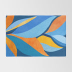 First Light - Orange and Blue Abstract Botanical Rug Gallery Image 2