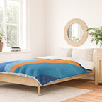 First Light - Orange and Blue Abstract Botanical Duvet Cover Gallery Image 2