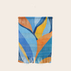 First Light - Orange and Blue Abstract Botanical Wall Hanging Gallery Image 1