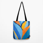 First Light - Orange and Blue Abstract Botanical Tote Bag Gallery Image 2
