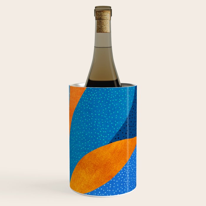 First Light - Orange and Blue Abstract Botanical Wine Chiller Gallery Image 3