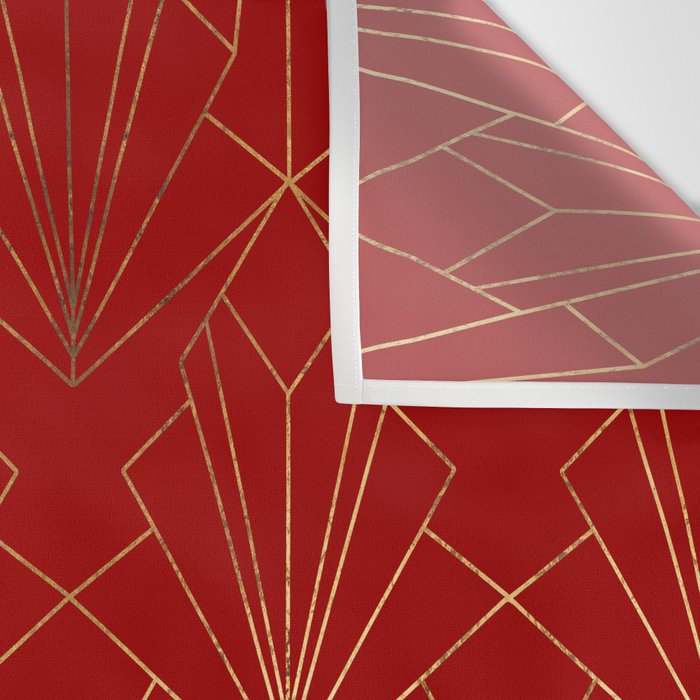 Crimson Red Art Deco Wall Tapestry Gallery Image 3
