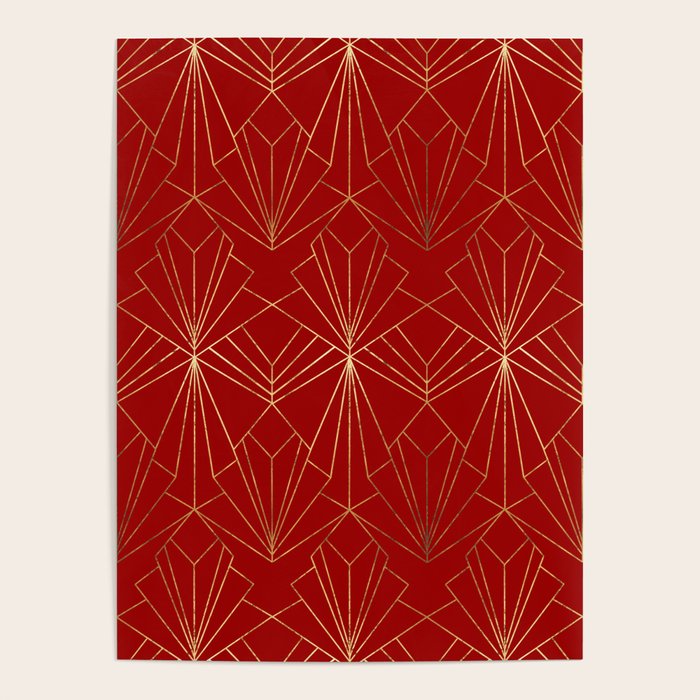 Crimson Red Art Deco Poster Gallery Image 4