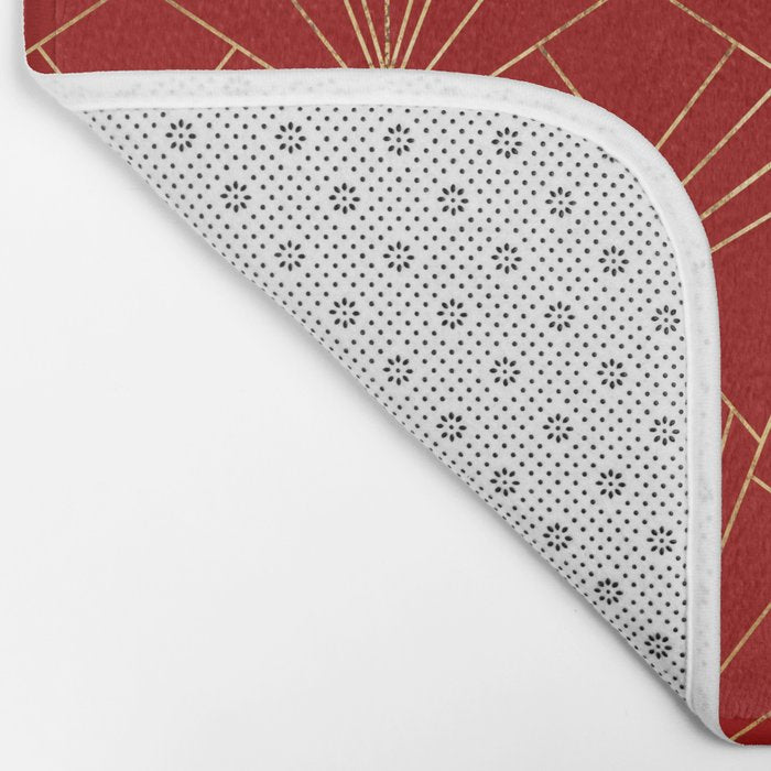Crimson Red Art Deco Bath Mat Gallery Image 2