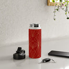 Crimson Red Art Deco Water Bottle Gallery Image 4