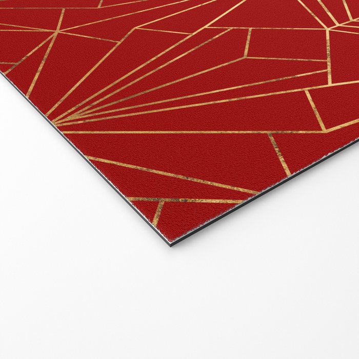 Crimson Red Art Deco Welcome Mat Gallery Image 2