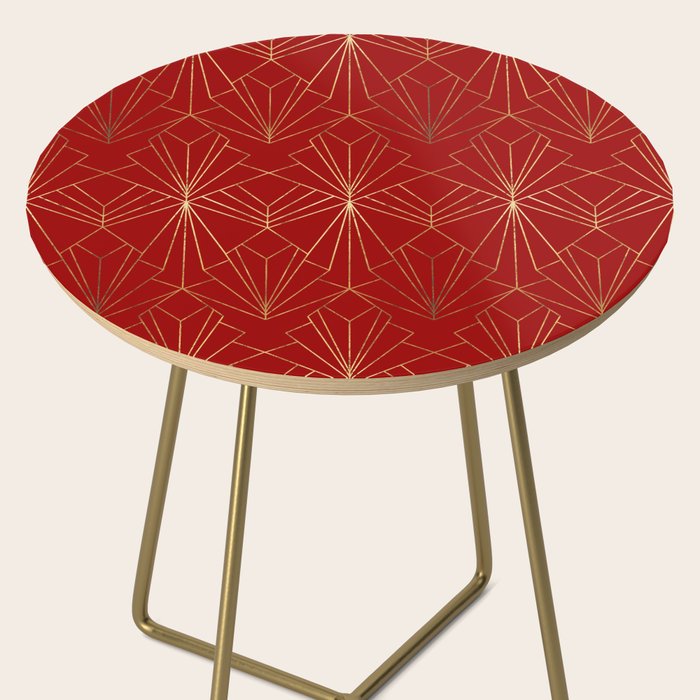 Crimson Red Art Deco Side Table Gallery Image 2