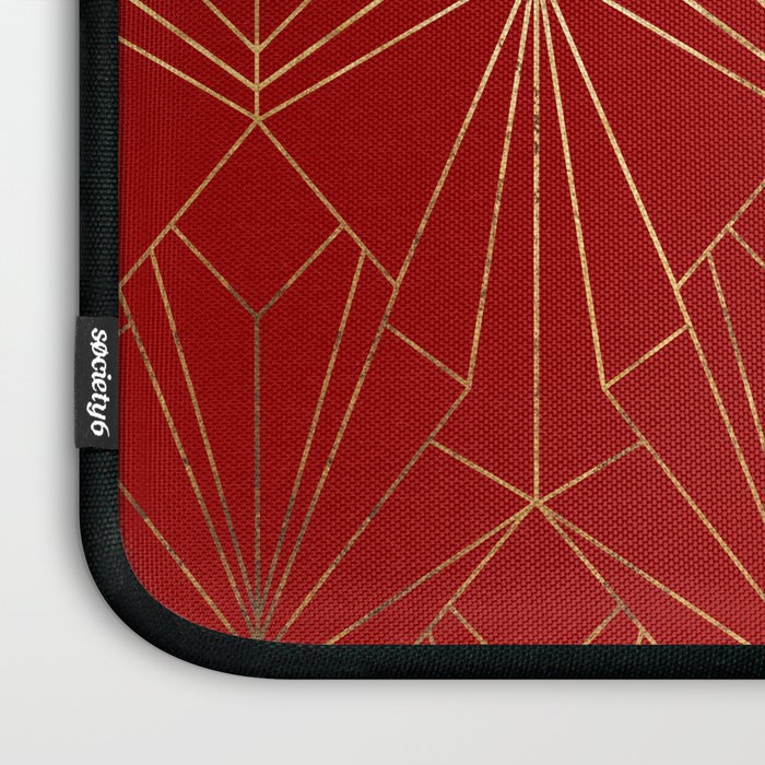 Crimson Red Art Deco Laptop Sleeve Gallery Image 3