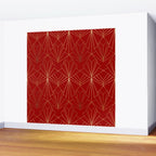 Crimson Red Art Deco Wall Mural Gallery Image 2