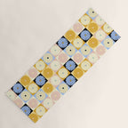 Retro Flowers Check Pattern XXVII Yoga Mat Gallery Image 1