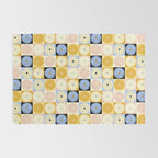 Retro Flowers Check Pattern XXVII Rug Gallery Image 2