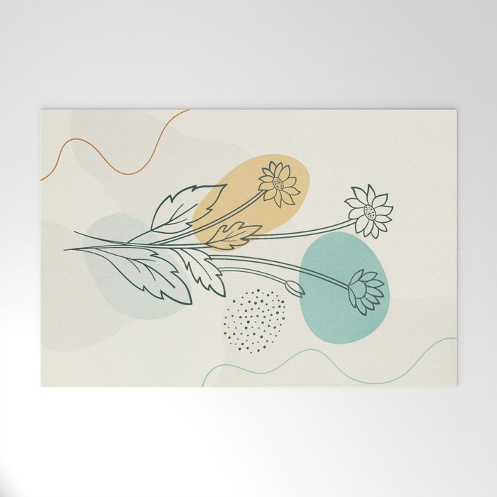 Little Line Flowers Welcome Mat Gallery Image 1