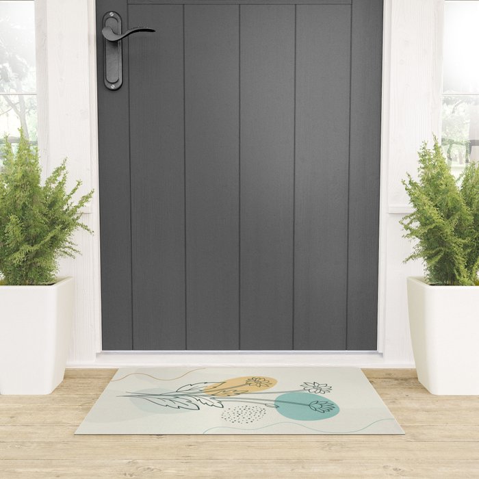 Little Line Flowers Welcome Mat Gallery Image 3