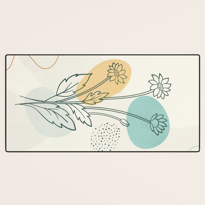 Little Line Flowers Desk Mat Gallery Image 3