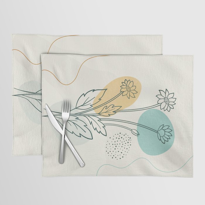 Little Line Flowers Placemat Gallery Image 1