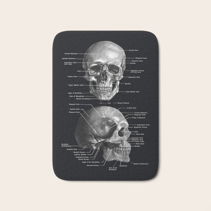 Skull Anatomy - Dark Version Bath Mat Gallery Image 1