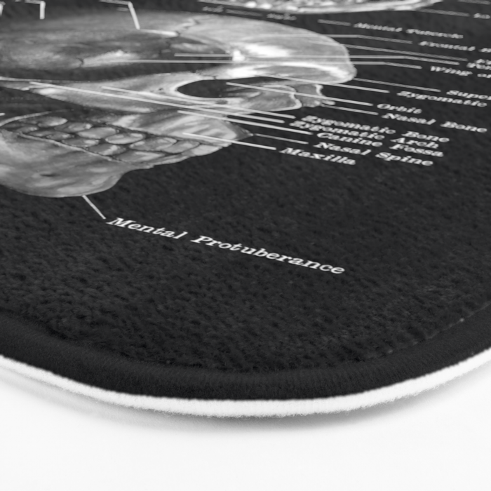 Skull Anatomy - Dark Version Bath Mat Gallery Image 3
