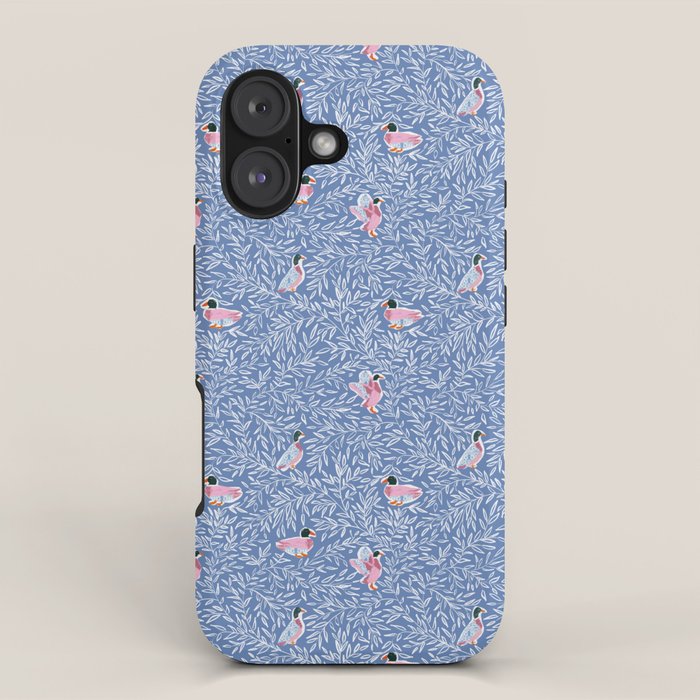 Mallard Duck Tales Chinoiserie Blue iPhone Case Gallery Image 1