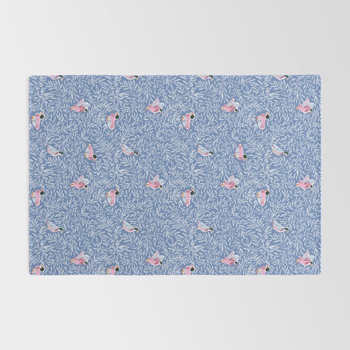 Mallard Duck Tales Chinoiserie Blue Rug Gallery Image 2