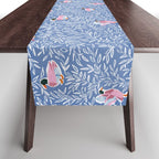Mallard Duck Tales Chinoiserie Blue Table Runner Gallery Image 1