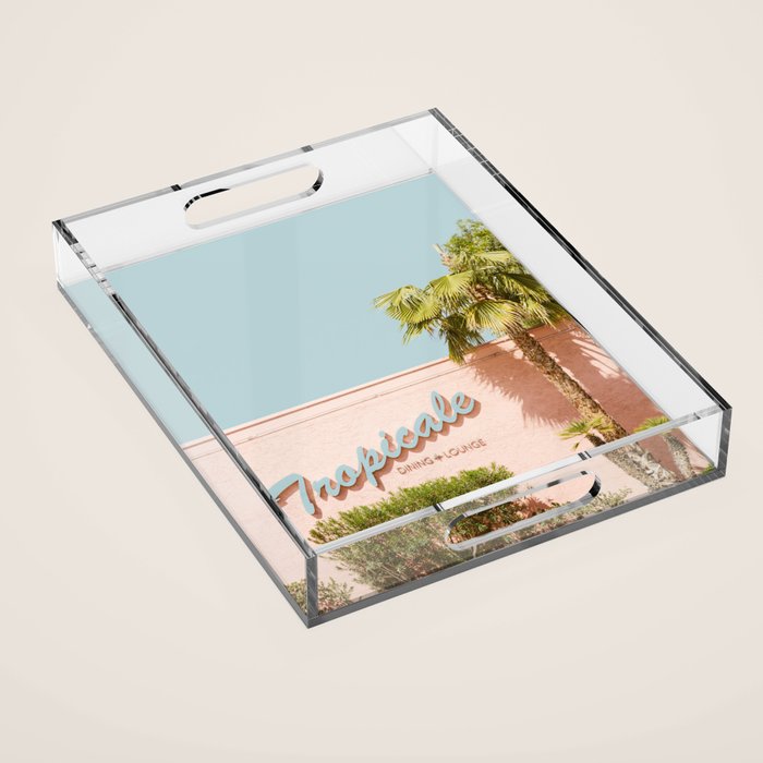 Tropicale Lounge - Retro Palm Springs Photography, Midcentury  Acrylic Tray Gallery Image 1