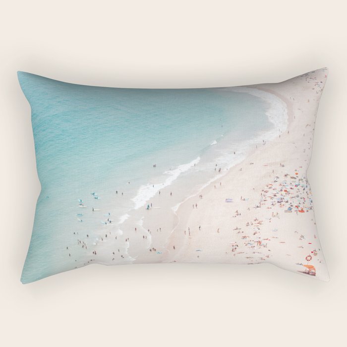 Beach Summer Seaside - Aerial Beach photography by Ingrid Beddoes Rectangular Pillow Gallery Image 1