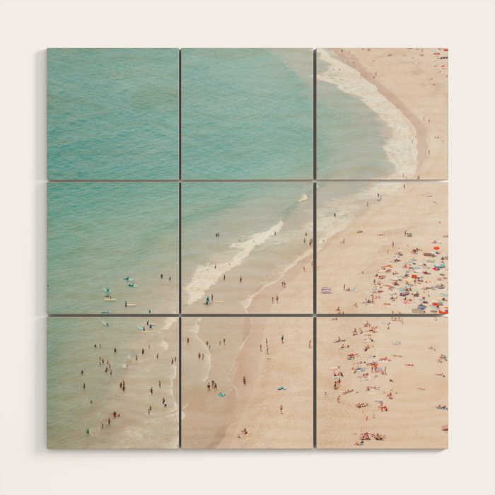 Beach Summer Seaside - Aerial Beach photography by Ingrid Beddoes Wood Wall Art Gallery Image 1
