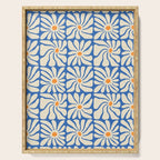 Vintage daisy flower art pattern Serving Tray Gallery Image 1