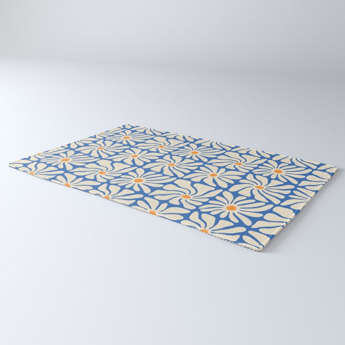 Vintage daisy flower art pattern Rug Gallery Image 3