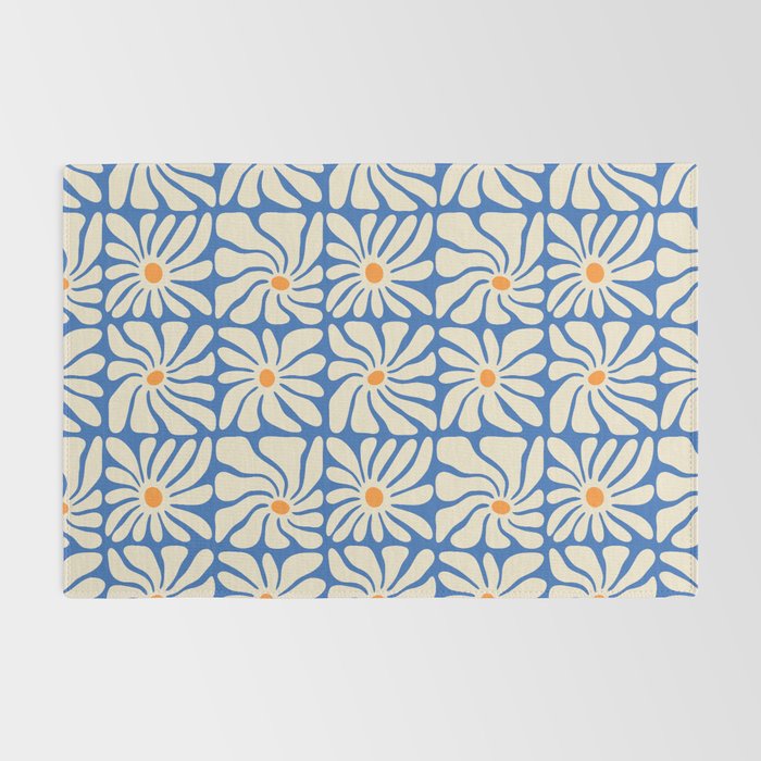 Vintage daisy flower art pattern Rug Gallery Image 2