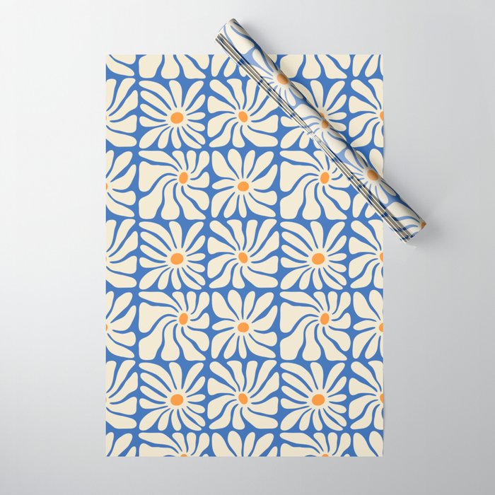 Vintage daisy flower art pattern Wrapping Paper Gallery Image 1