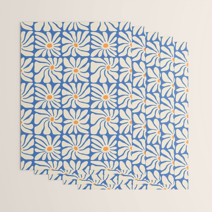 Vintage daisy flower art pattern Wrapping Paper Gallery Image 3