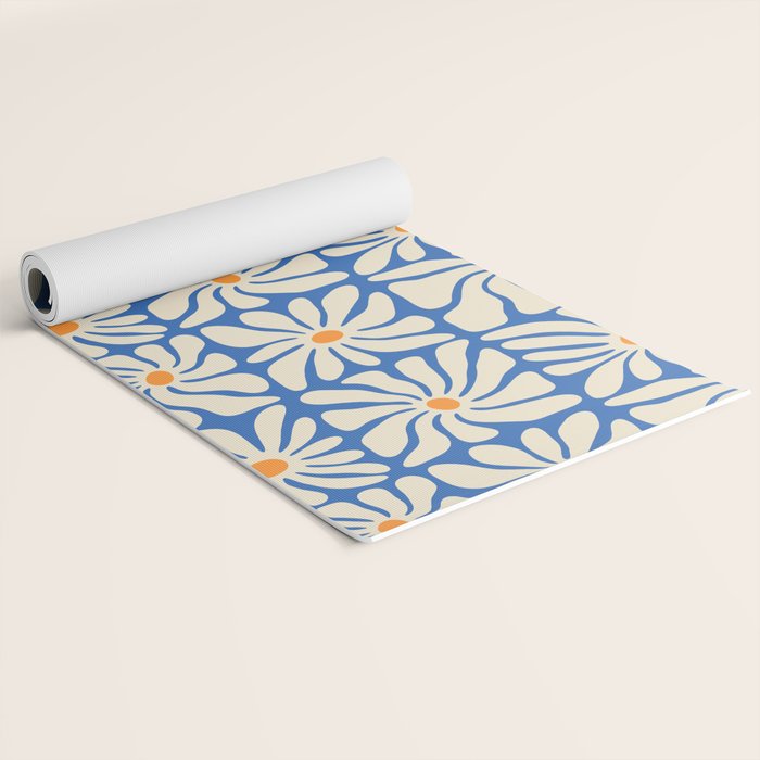 Vintage daisy flower art pattern Yoga Mat Gallery Image 2