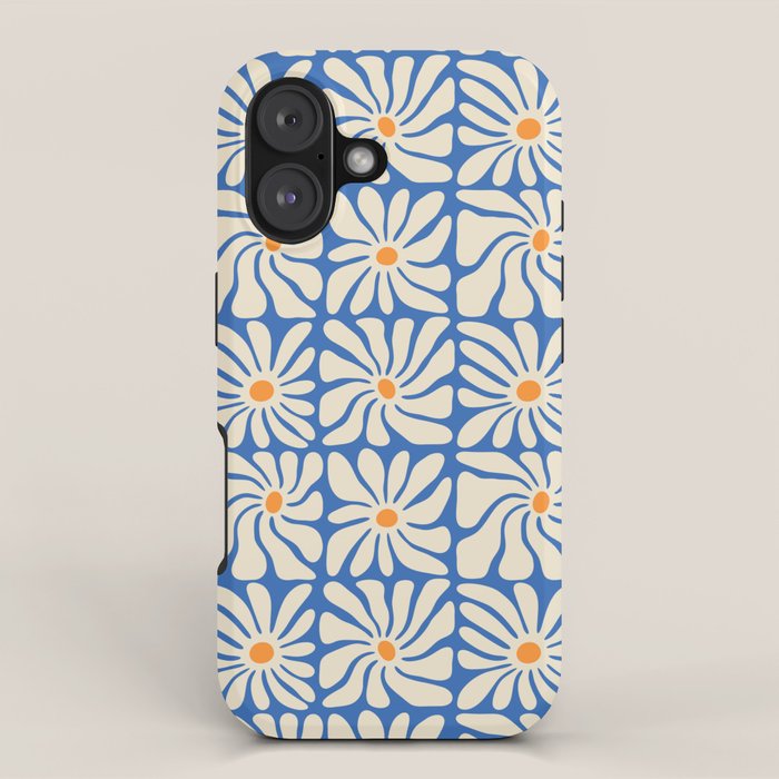 Vintage daisy flower art pattern iPhone Case Gallery Image 1