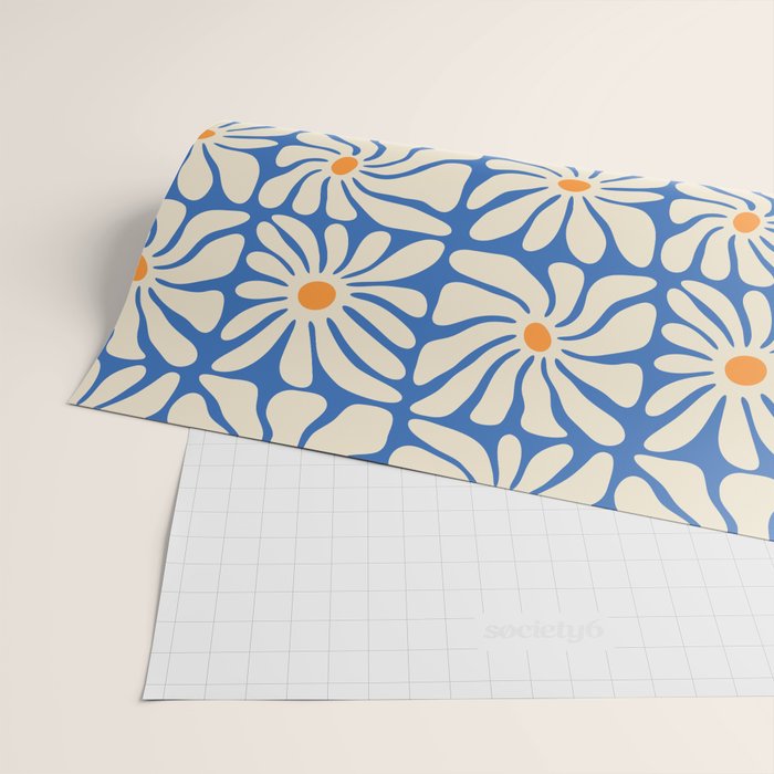 Vintage daisy flower art pattern Wrapping Paper Gallery Image 2
