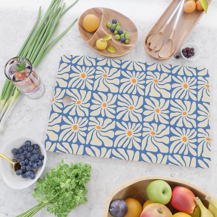 Vintage daisy flower art pattern Cutting Board Gallery Image 2