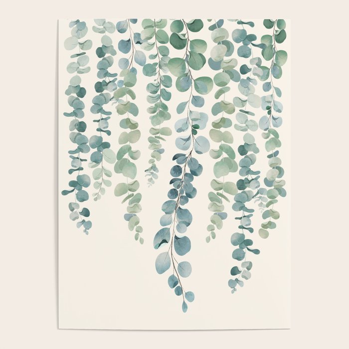 Watercolor Eucalyptus Leaves Poster Gallery Image 4