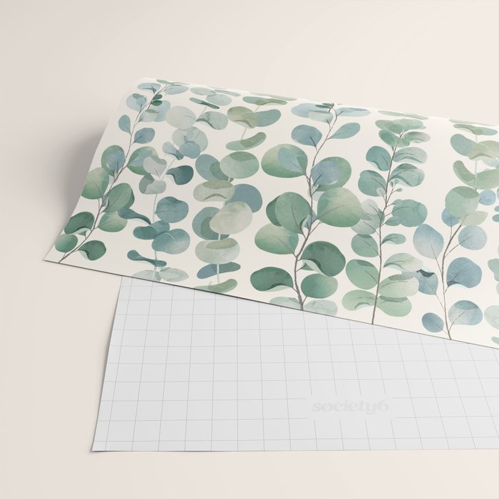 Watercolor Eucalyptus Leaves Wrapping Paper Gallery Image 2