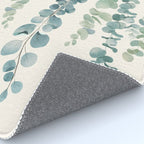 Watercolor Eucalyptus Leaves Rug Gallery Image 4