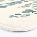 Watercolor Eucalyptus Leaves Bath Mat Gallery Image 3