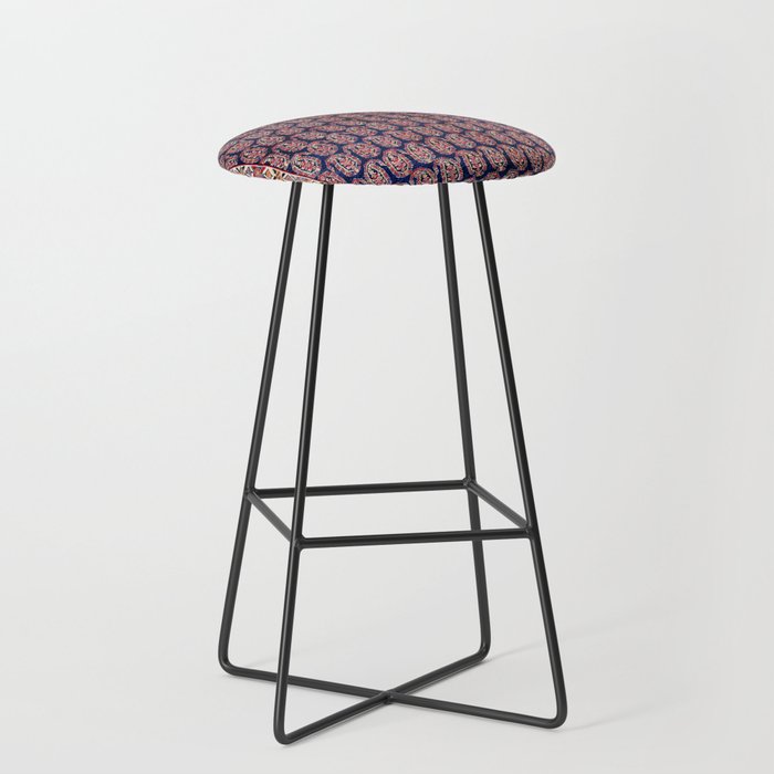 Afshar Persian Kerman  Antique Rug Print Stool Gallery Image 1