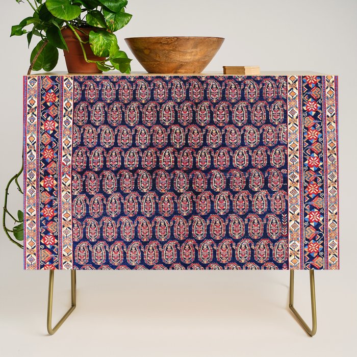 Afshar Persian Kerman  Antique Rug Print Credenza Gallery Image 1