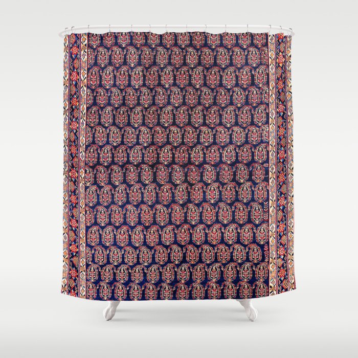 Afshar Persian Kerman  Antique Rug Print Shower Curtain Gallery Image 1